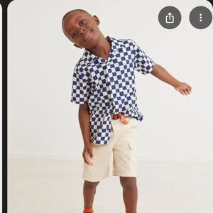 Hanna Andersson Kids Matching Set - Checkered Shorts and Short Sleeve Shirt - 10
